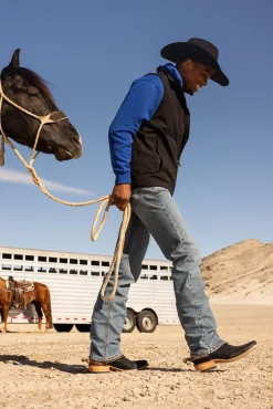 Online M8 Modern Tekstretch Slim Leg jeans til herre Ridebukser Til Herre