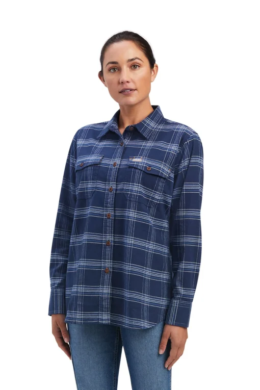 New Rebar Flannel DuraStretch langermet arbeidsskjorte til dame Skjorter Og Topper