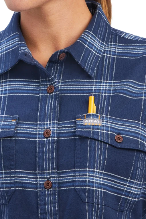 New Rebar Flannel DuraStretch langermet arbeidsskjorte til dame Skjorter Og Topper