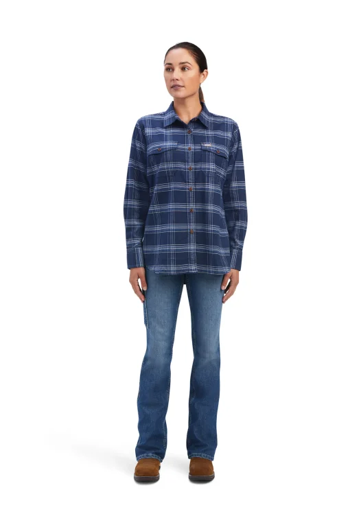 New Rebar Flannel DuraStretch langermet arbeidsskjorte til dame Skjorter Og Topper