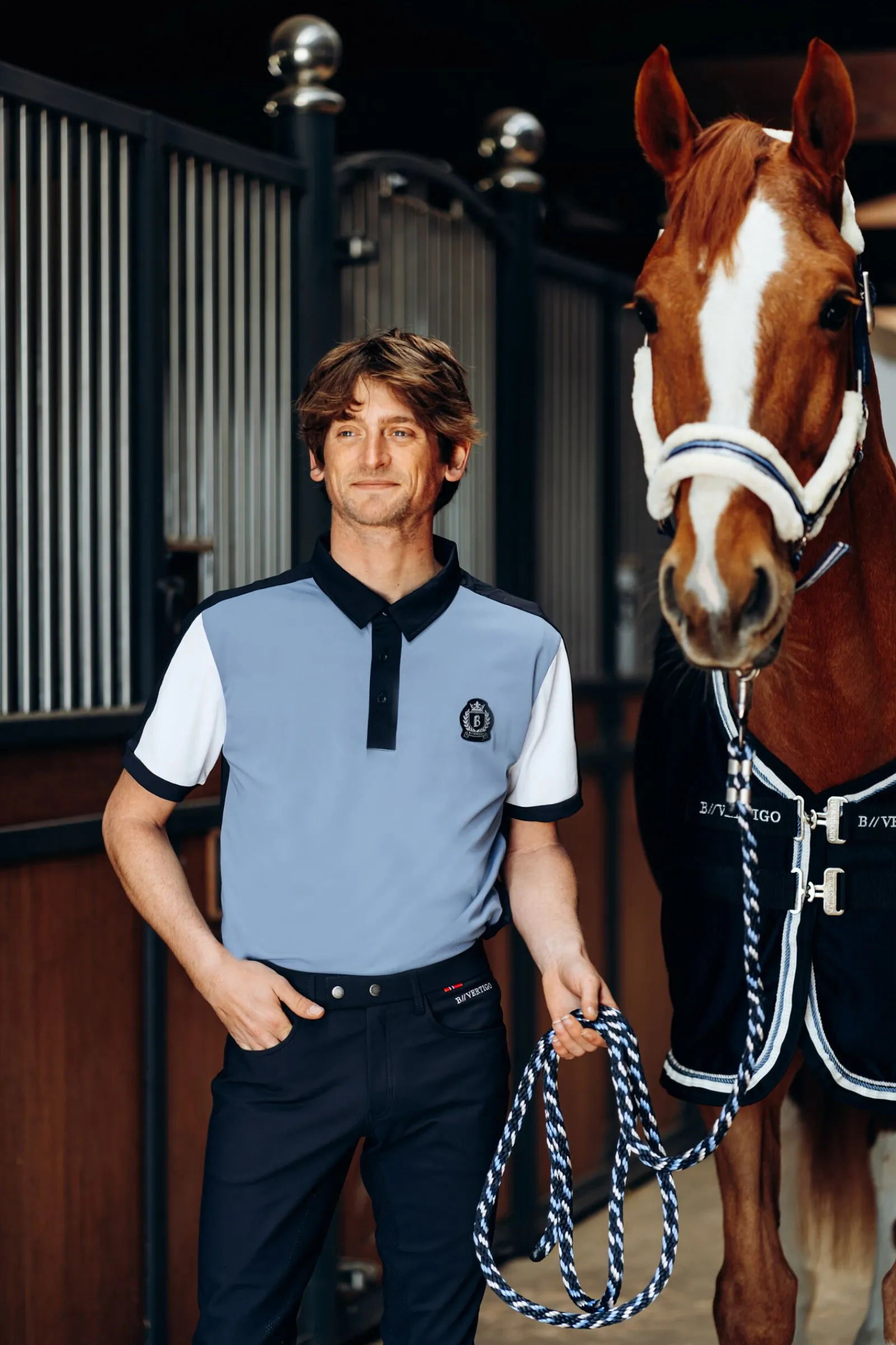 Online B Vertigo Alex funksjonell poloskjorte, herre Rideskjorter