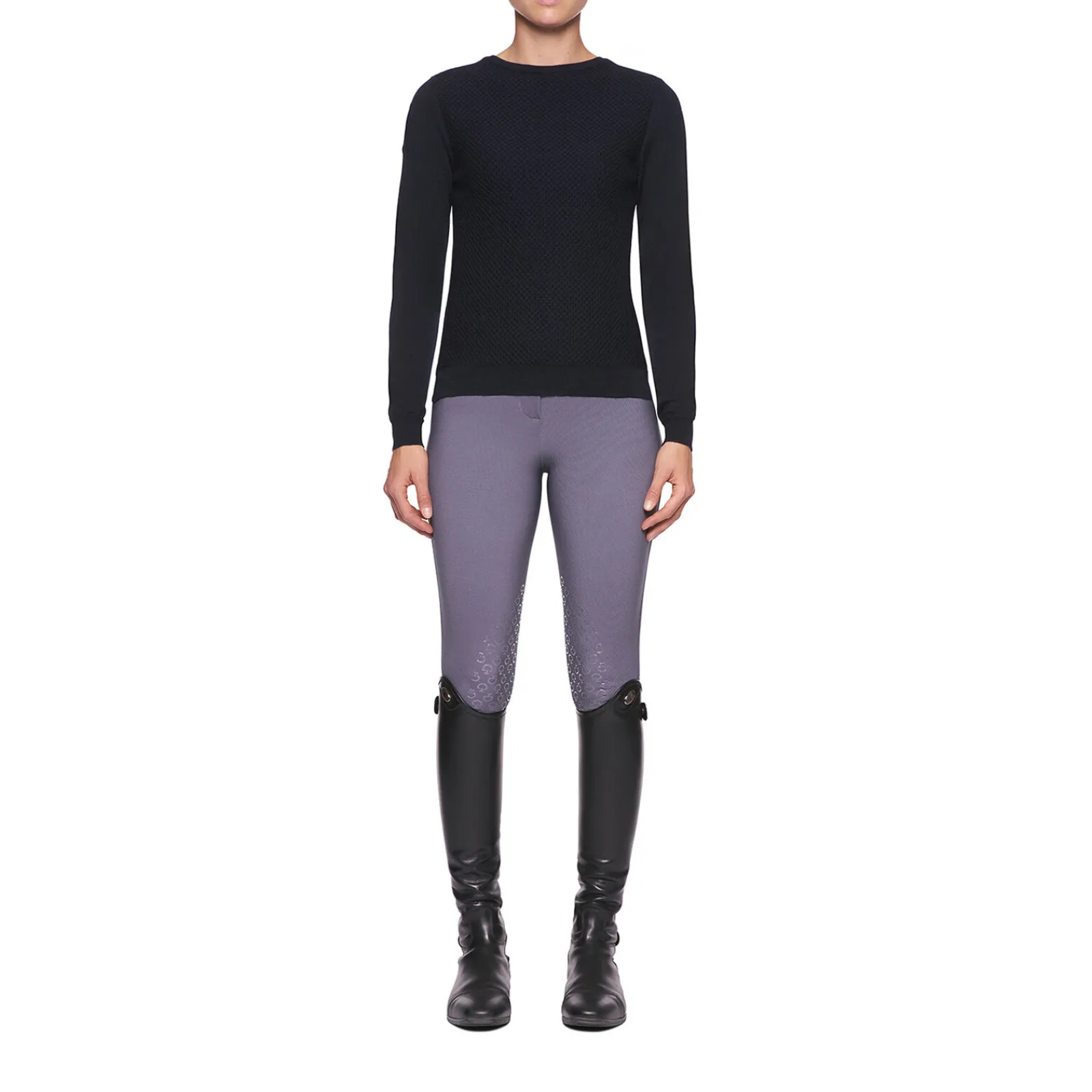 Best Cavalleria Toscana boat neck genser, ullstrikket, bikubemønstret, dame Gensere & Fleece