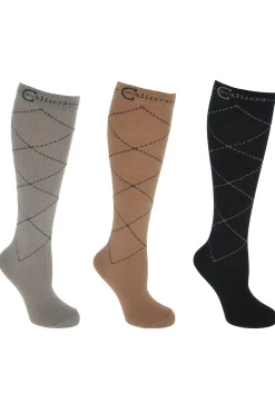 Clearance Karo ridesokker (sett med 3 par) Ridestrømper