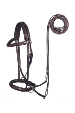 F.R.A. Freedom Riding Articles Ulan biltess bridle (system 5) i lær, med lærtøyler Hodelag & Nesereimer