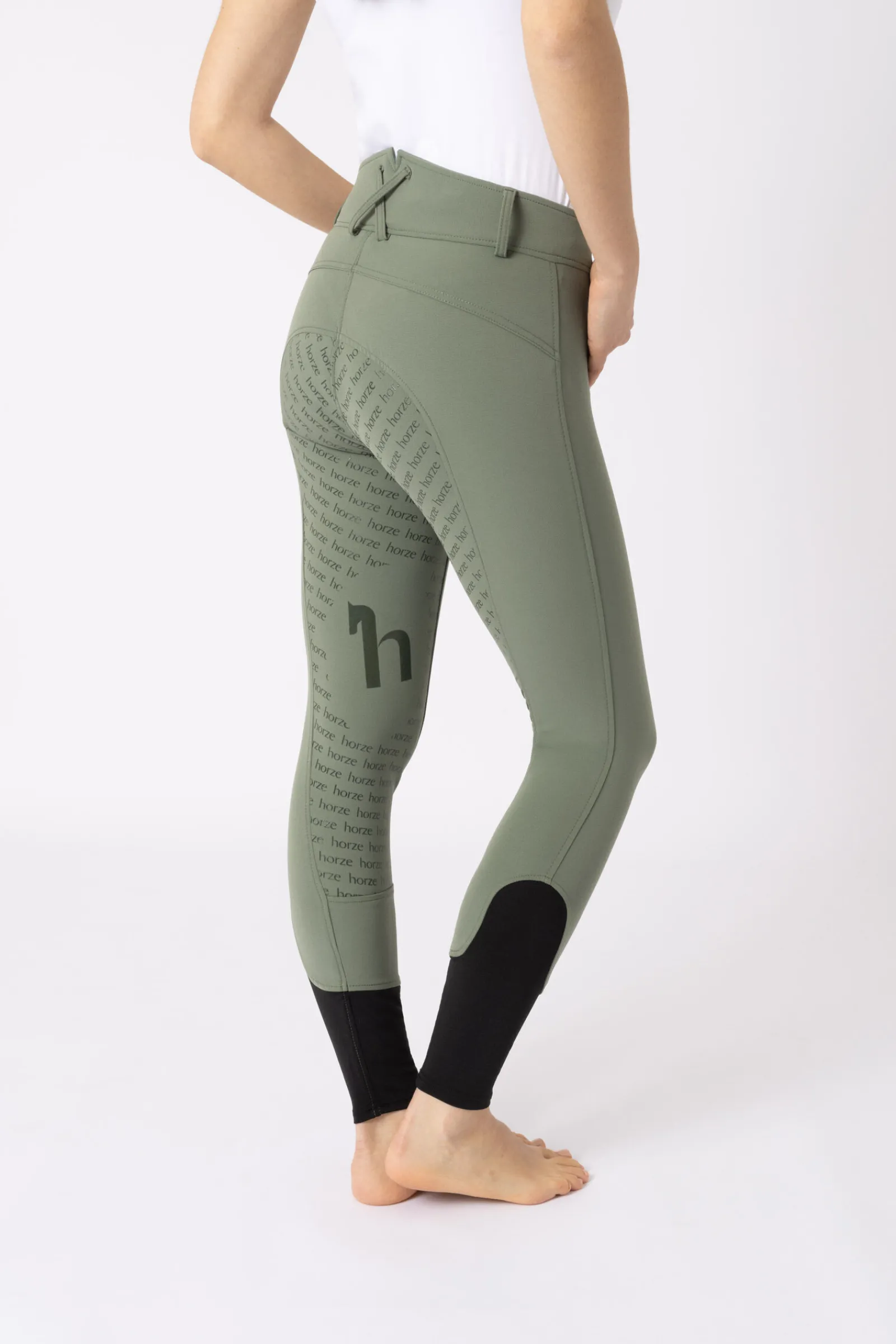 Discount Helforsterkede ridebukser med høyt liv og silikon, dame Helforsterkede Ridebukser