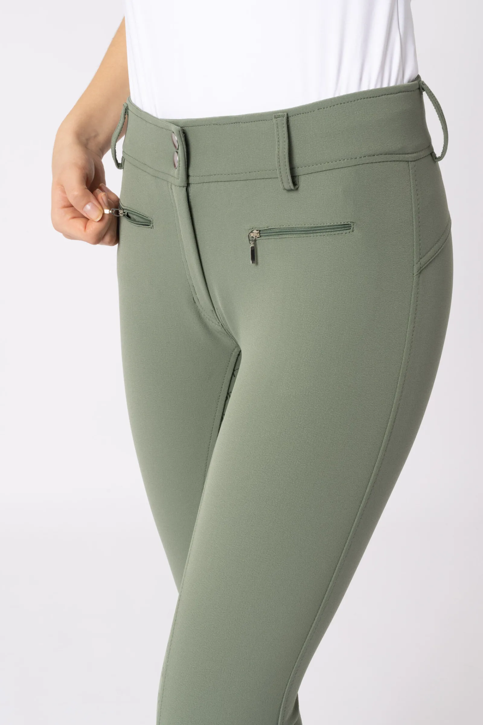 Discount Helforsterkede ridebukser med høyt liv og silikon, dame Helforsterkede Ridebukser