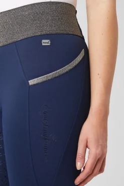 Helforsterket ridetights med glitterliv, dame Ridetights