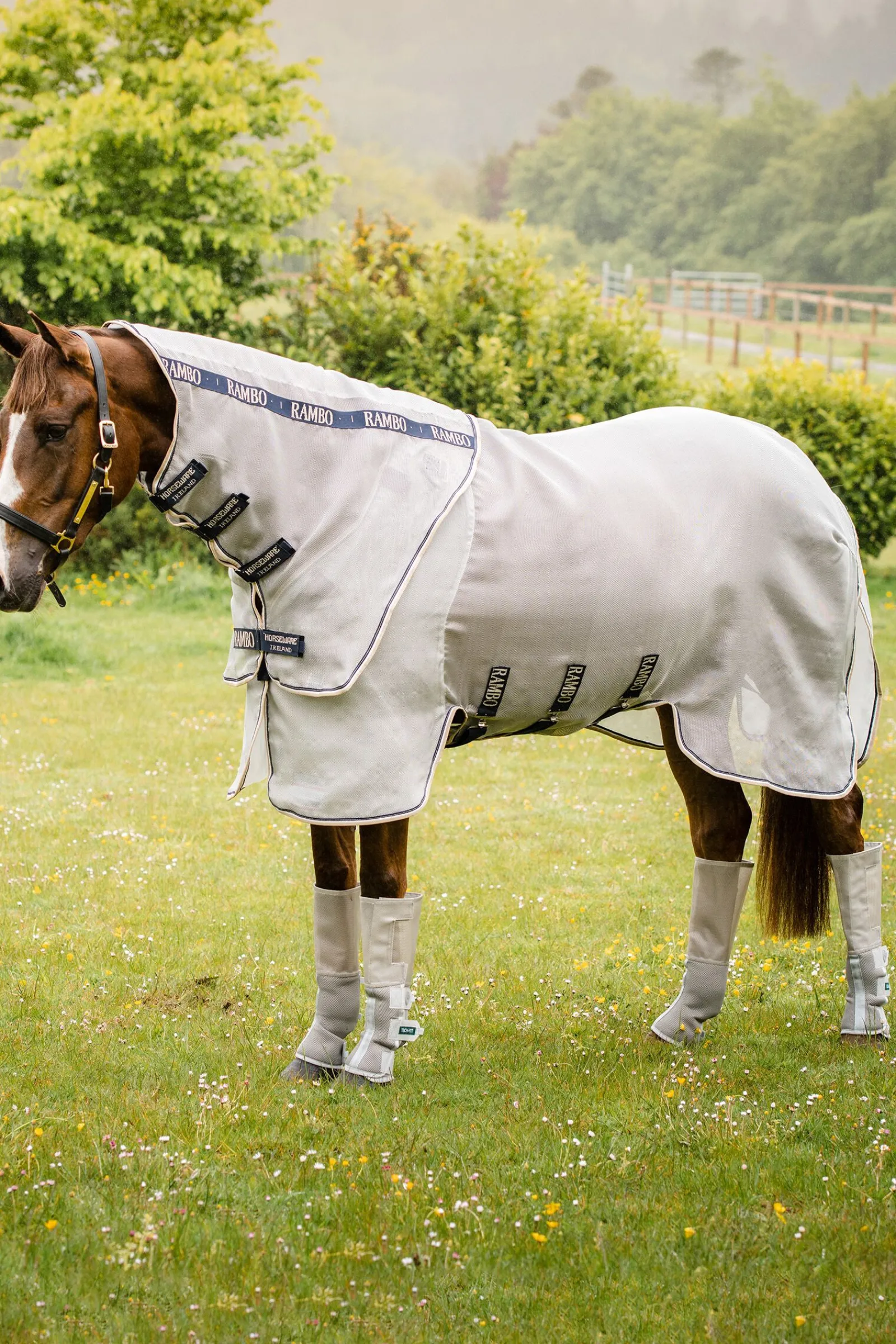 Outlet Rambo Tech-Fit Fluebeskytter (Sett med 4) Belegg Til Hest