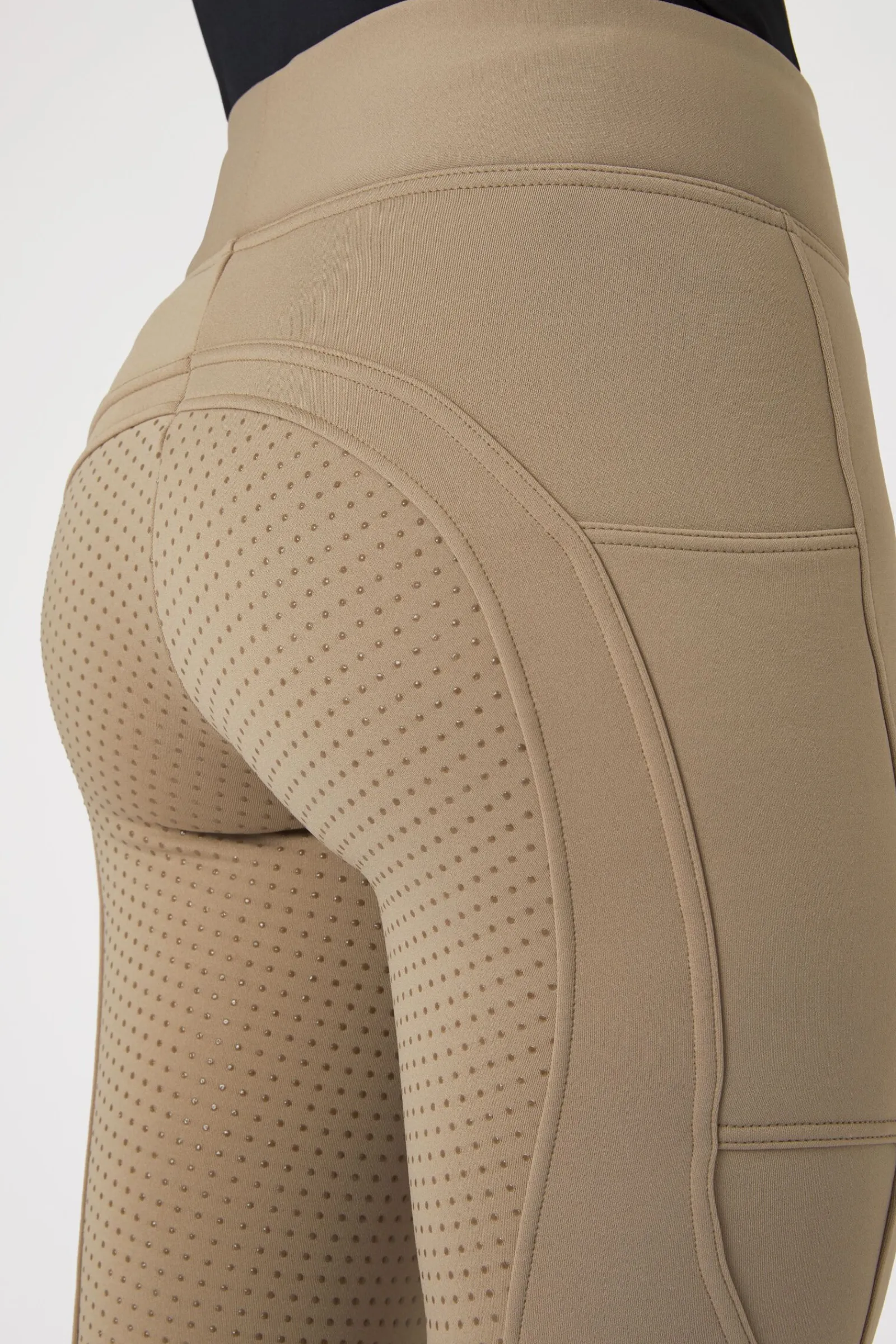 Hot Active helforsterkede ridetights til vinteren med fullgrip og telefonlomme Ridetights