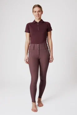 Clearance Andrea kneforsterket ridebukse med silikon og høyt liv Kneforsterkede Ridebukser
