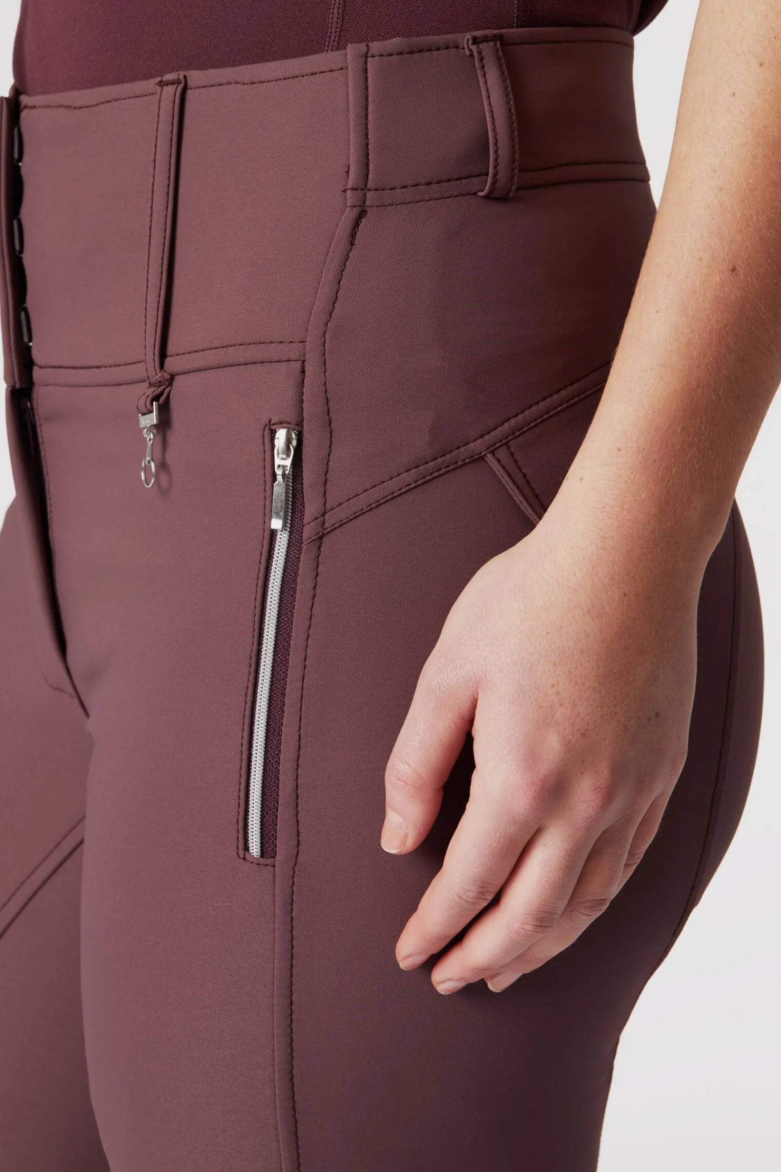 Clearance Andrea kneforsterket ridebukse med silikon og høyt liv Kneforsterkede Ridebukser