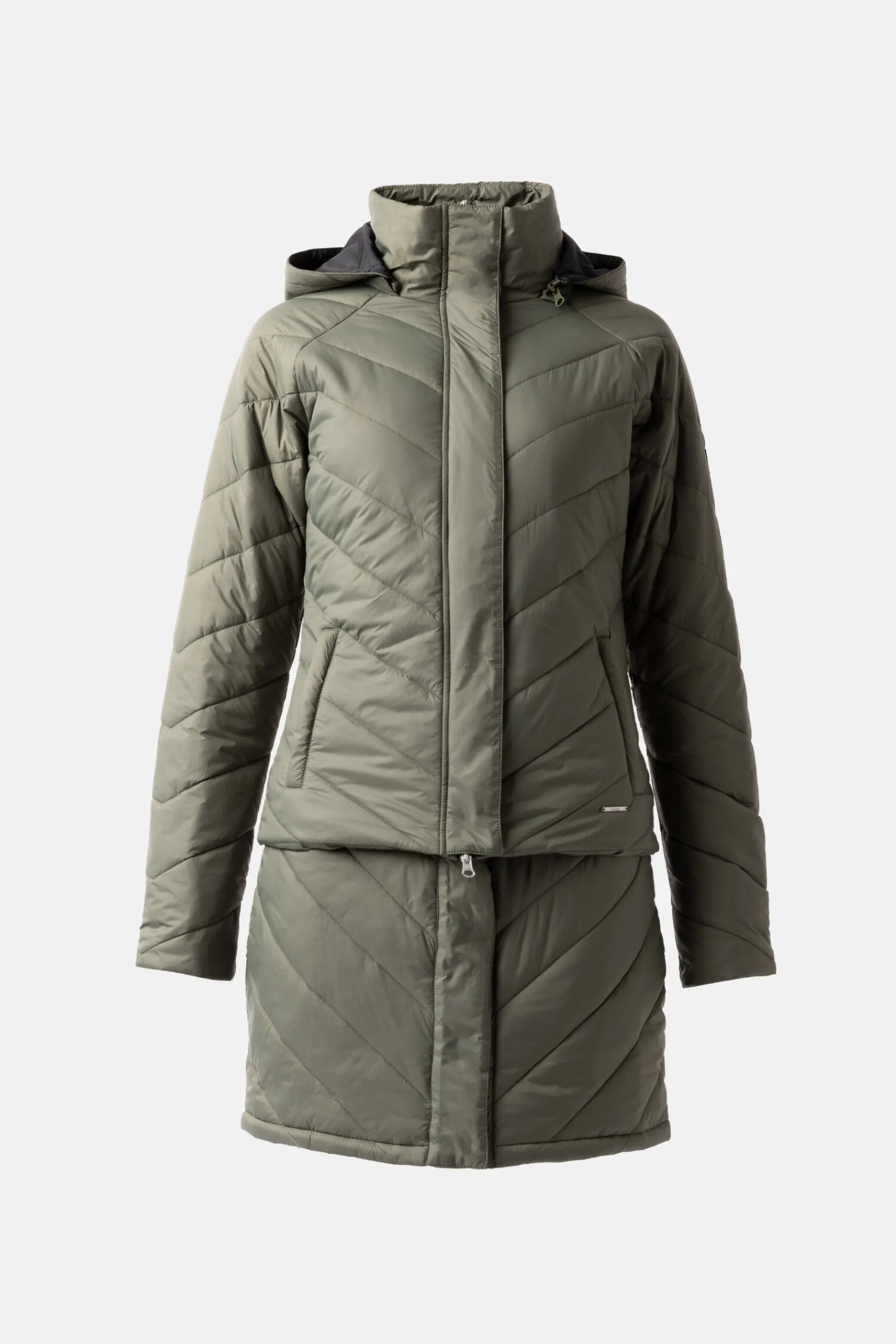 Outlet Aurora fôret parkas ridejakke med avtakbar skjorte til dame Jakker Og Frakker