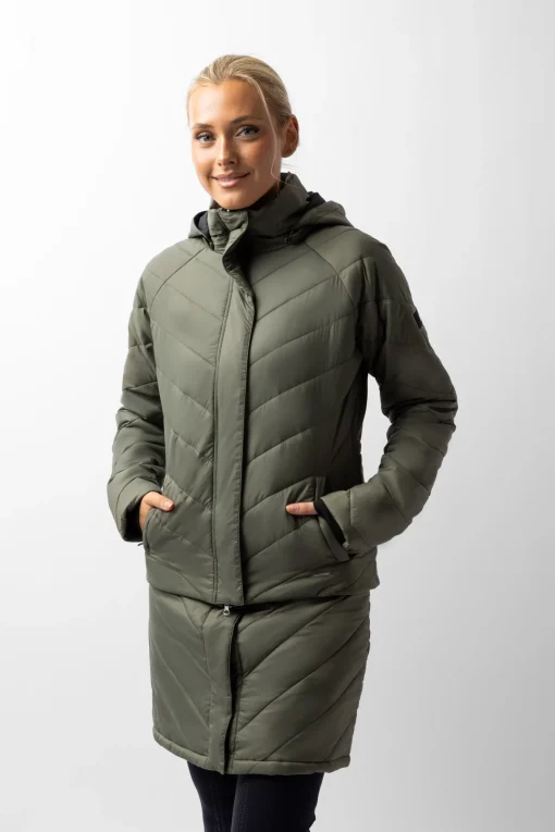 Outlet Aurora fôret parkas ridejakke med avtakbar skjorte til dame Jakker Og Frakker