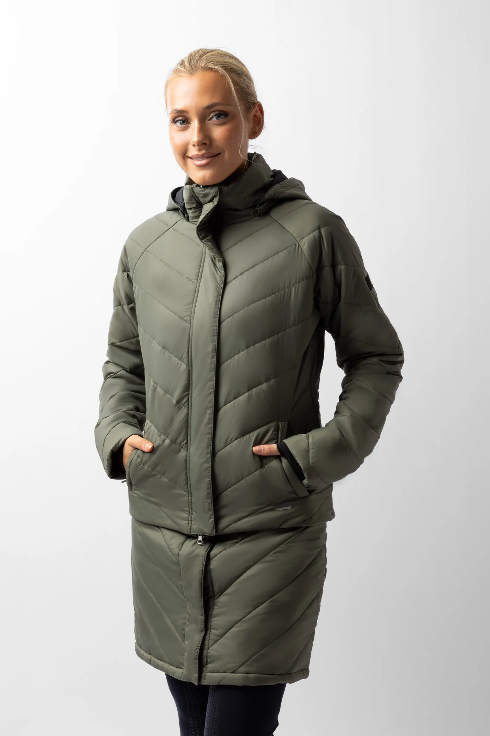 Outlet Aurora fôret parkas ridejakke med avtakbar skjorte til dame Jakker Og Frakker