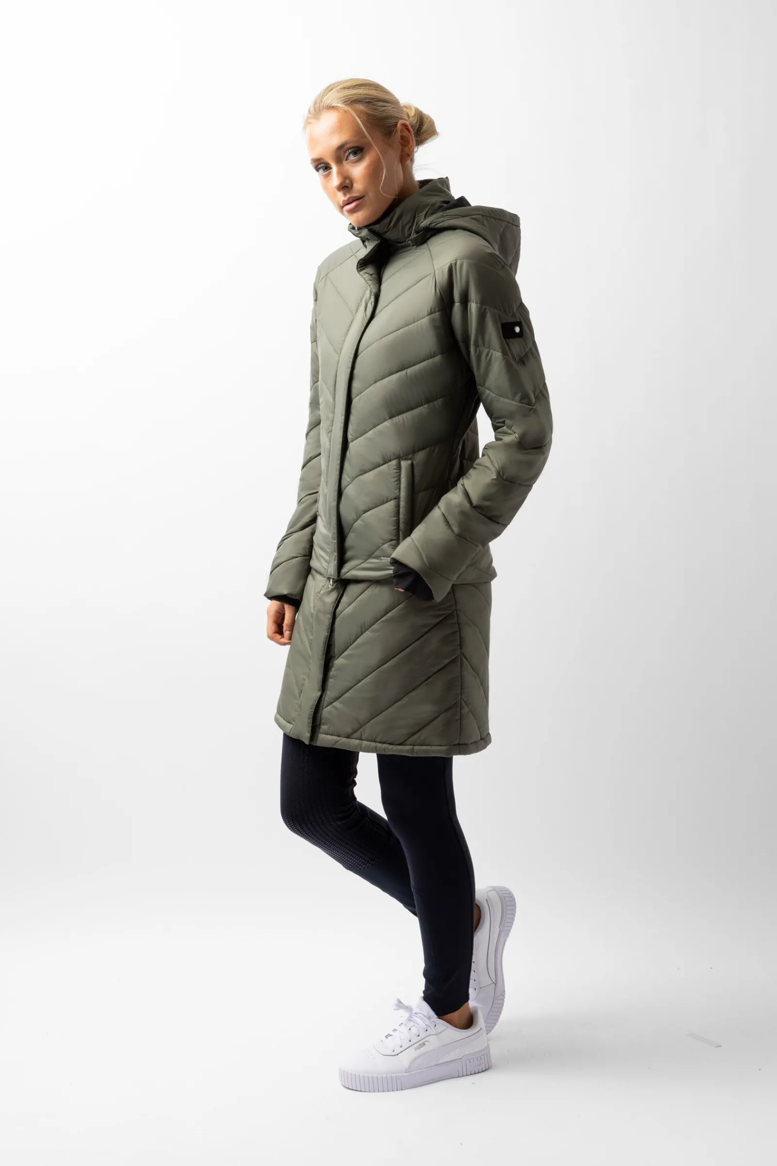 Outlet Aurora fôret parkas ridejakke med avtakbar skjorte til dame Jakker Og Frakker