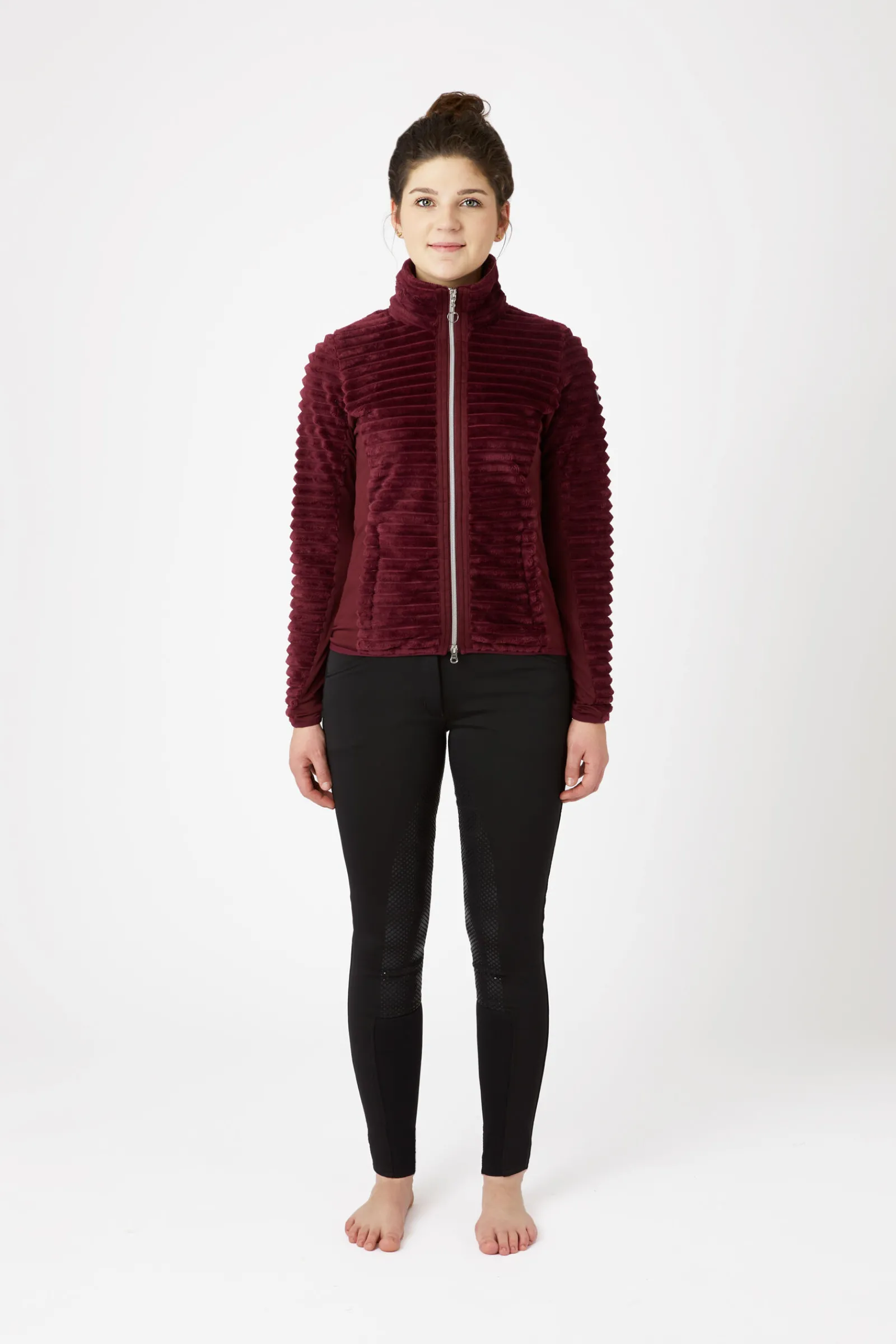 Outlet Della stripete ridejakke i fleece til dame Gensere & Fleece|Jakker Og Frakker