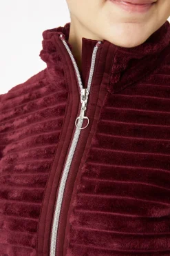 Outlet Della stripete ridejakke i fleece til dame Gensere & Fleece|Jakker Og Frakker