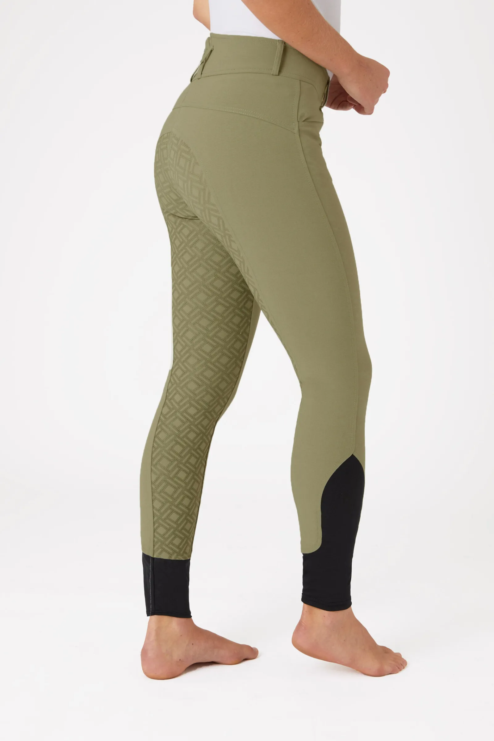 Discount helforsterkede ridebukser med silikon full grip og høyt liv til dame Helforsterkede Ridebukser