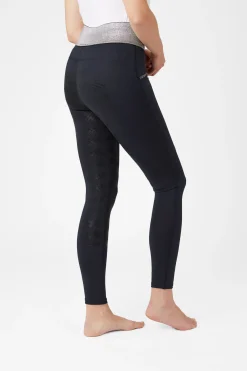 Best helforsterket ridetights med silikon og glitterlinning, dame Ridetights