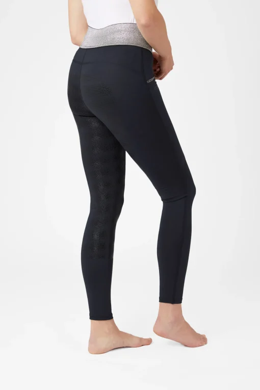 Best helforsterket ridetights med silikon og glitterlinning, dame Ridetights