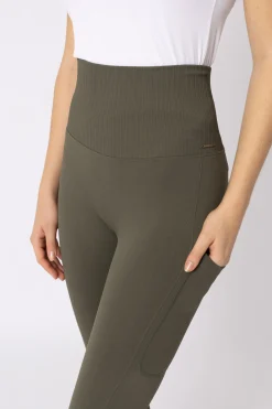 Sale Janine sømløse, helforsterkede ridetights med telefonlomme til dame Ridetights