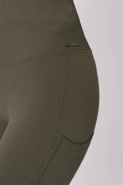 Sale Janine sømløse, helforsterkede ridetights med telefonlomme til dame Ridetights