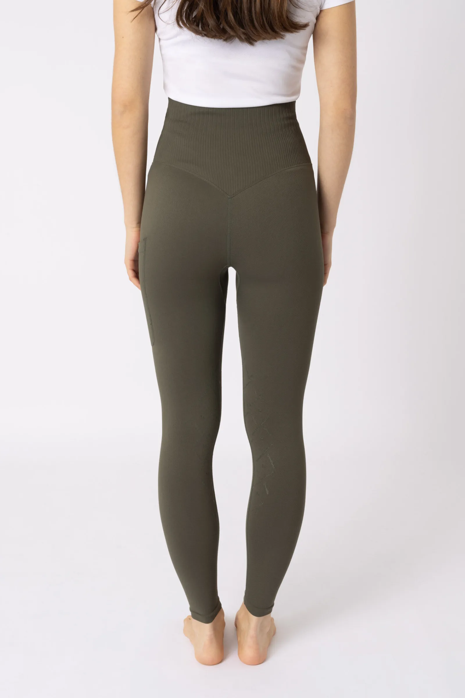 Best Janine sømløse, kneforsterkede ridetights med telefonlomme til dame Ridetights