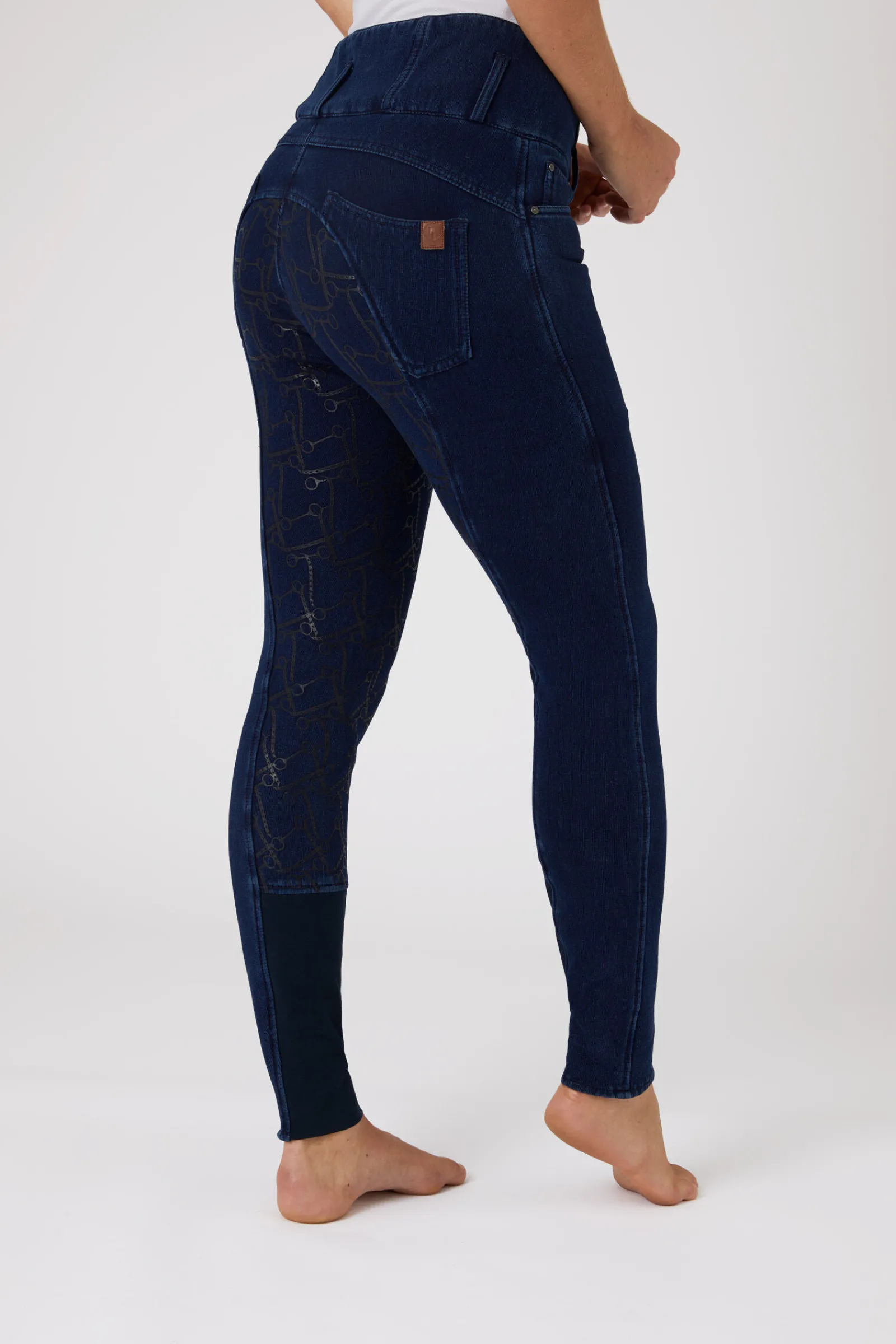 Hot Kacy helforsterket denim thermo ridebukse, dame Vinterridebukser