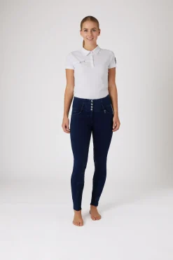 Hot Kacy helforsterket denim thermo ridebukse, dame Vinterridebukser