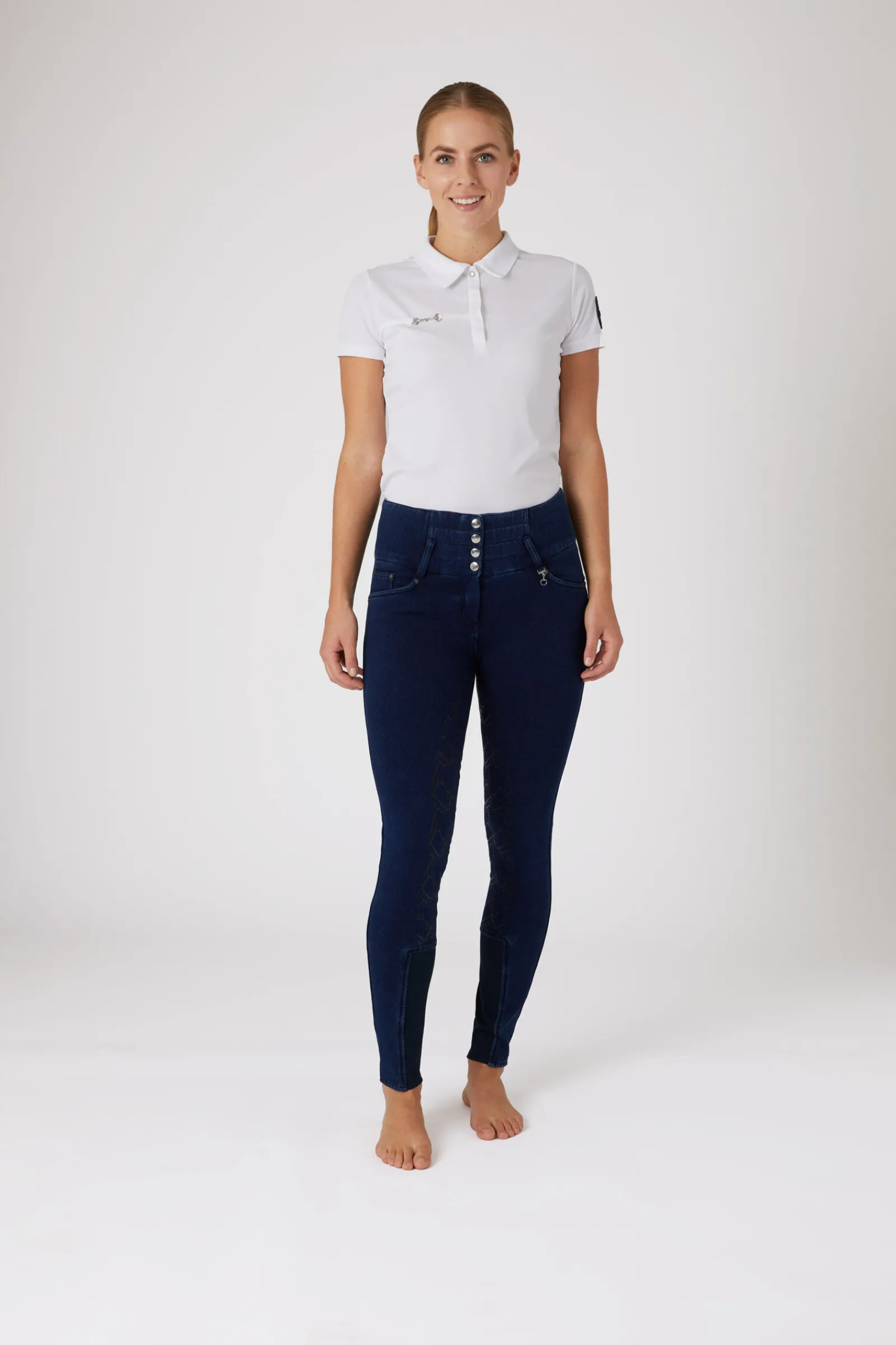 Hot Kacy helforsterket denim thermo ridebukse, dame Vinterridebukser