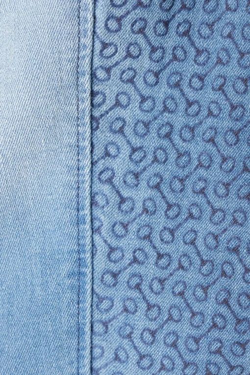 New Kaia denim-ridebukser, høyt liv og helforsterket med silikon, dame Helforsterkede Ridebukser