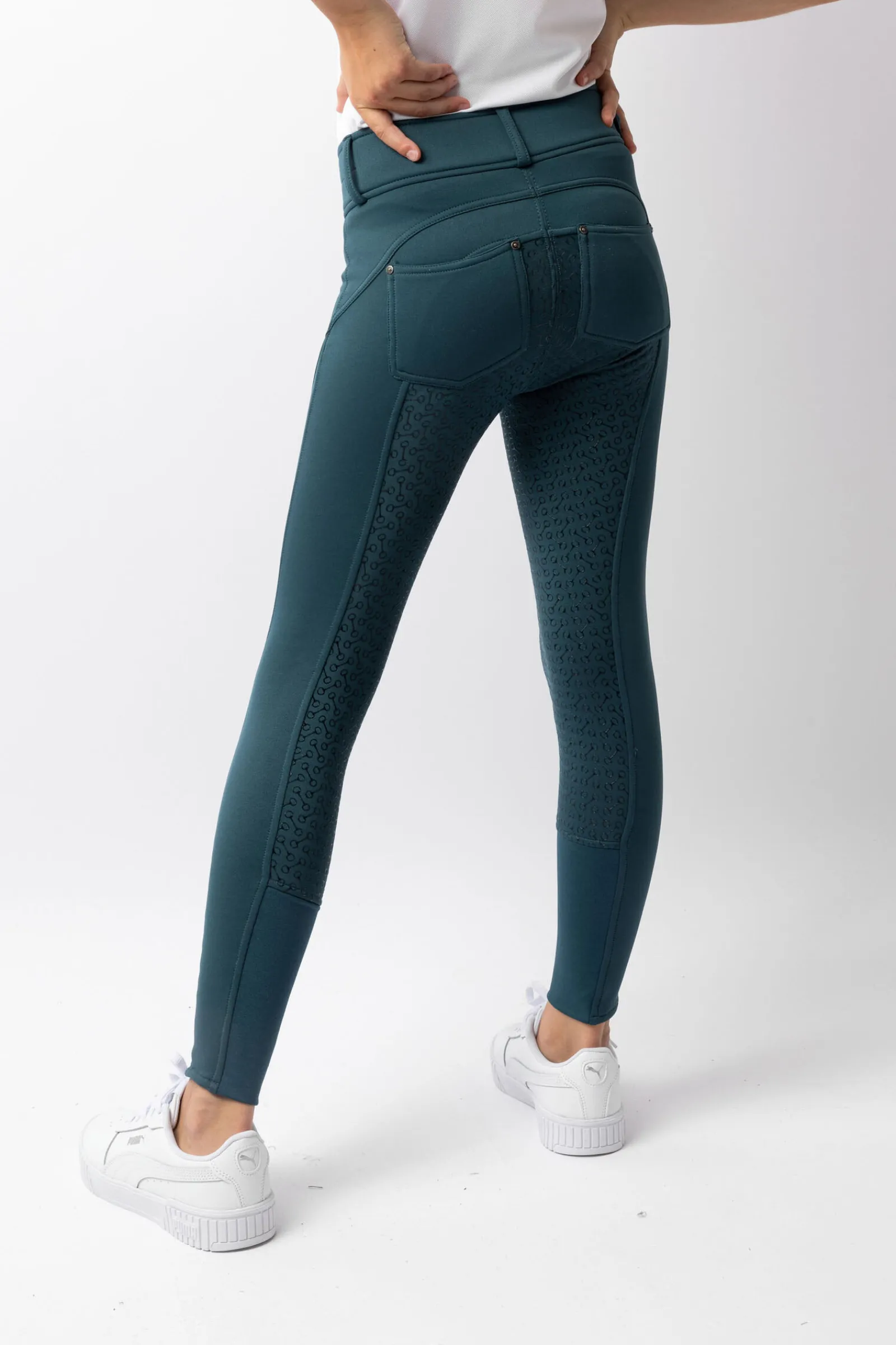 New Rhea helforsterket thermoridebukse med baklommer, barn Ridebukser