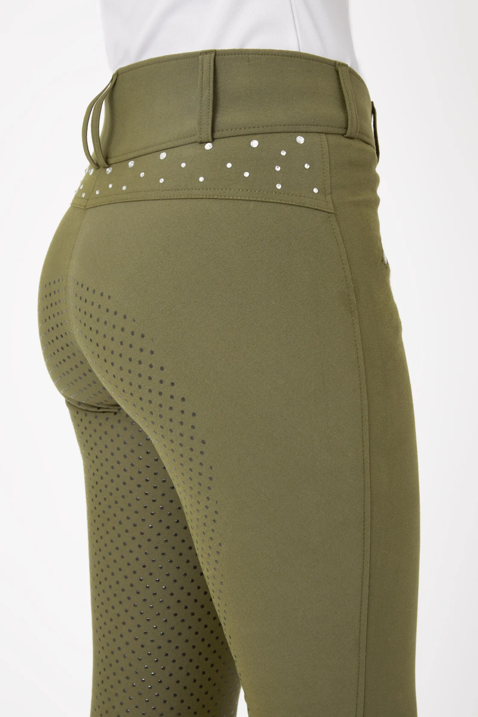 New ridebukser med full grip, høyt liv og krystaller til dame Nettdrevne Gjerdeapparater & Batteridrevne Gjerdeapparater|Helforsterkede Ridebukser