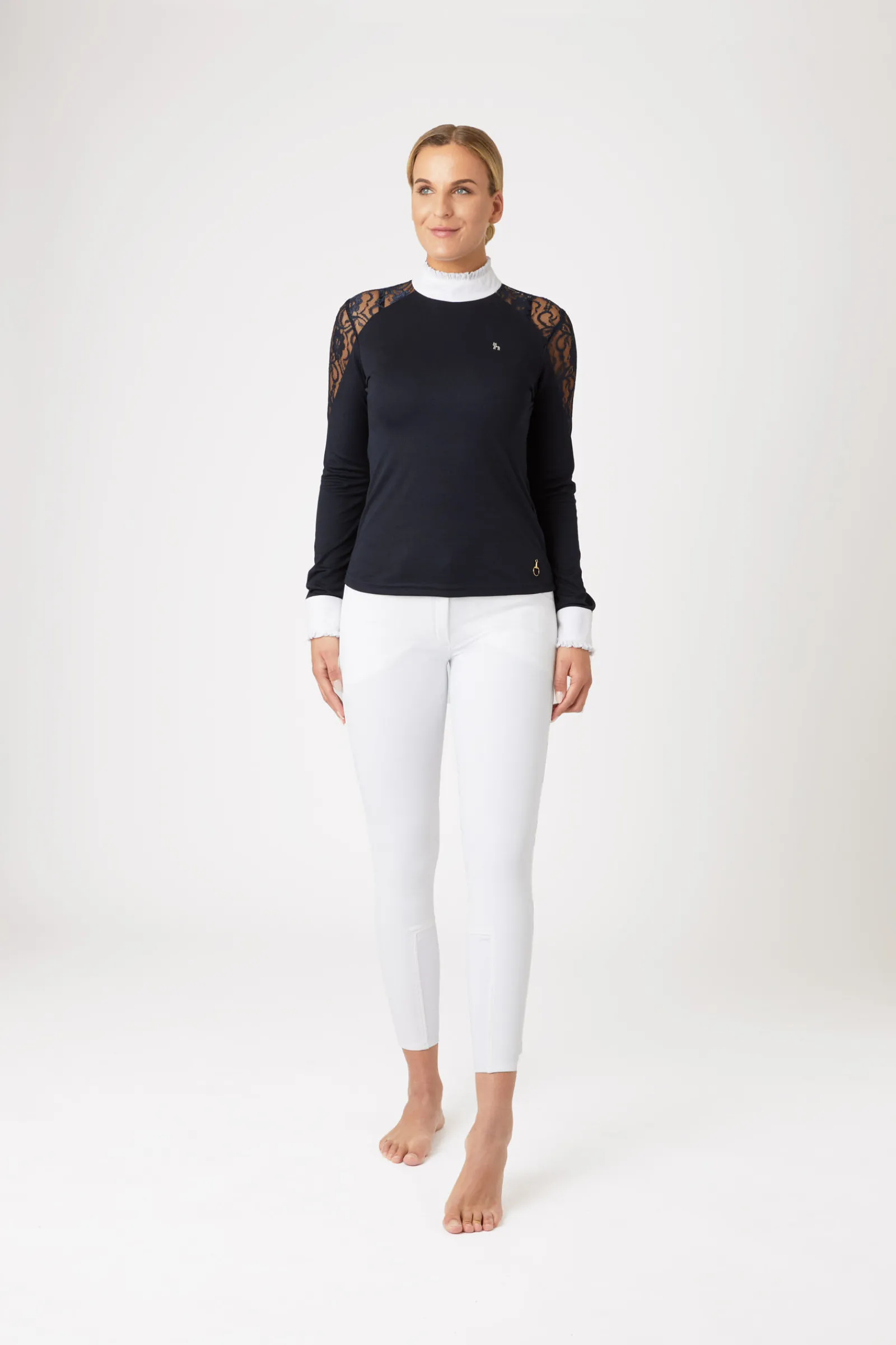 Best Sylvie langermet stevneskjorte med blonder, dame Skjorter Og Topper