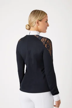 Best Sylvie langermet stevneskjorte med blonder, dame Skjorter Og Topper