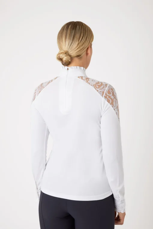 Online Sylvie langermet stevneskjorte med blonder, dame Stevne