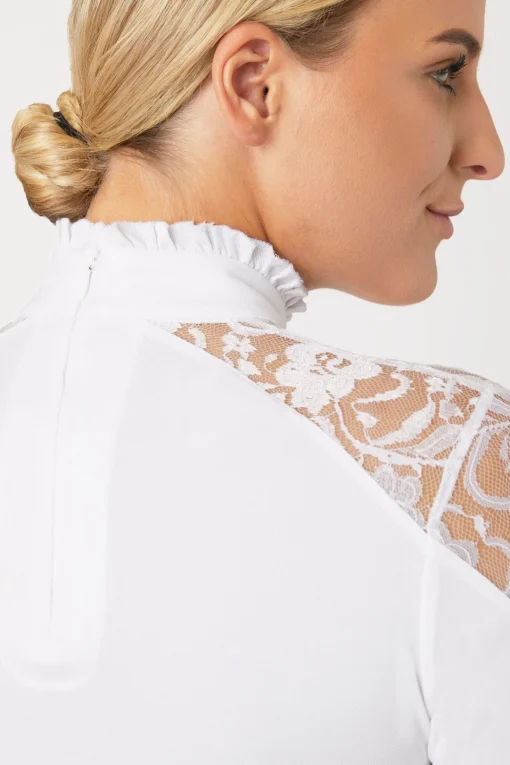 Online Sylvie langermet stevneskjorte med blonder, dame Stevne