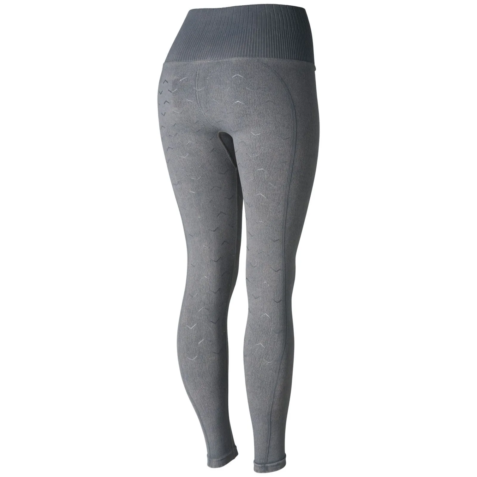 New Vanessa tights i denimutseende, sømløs, helforsterket med silikon, dame Ridetights