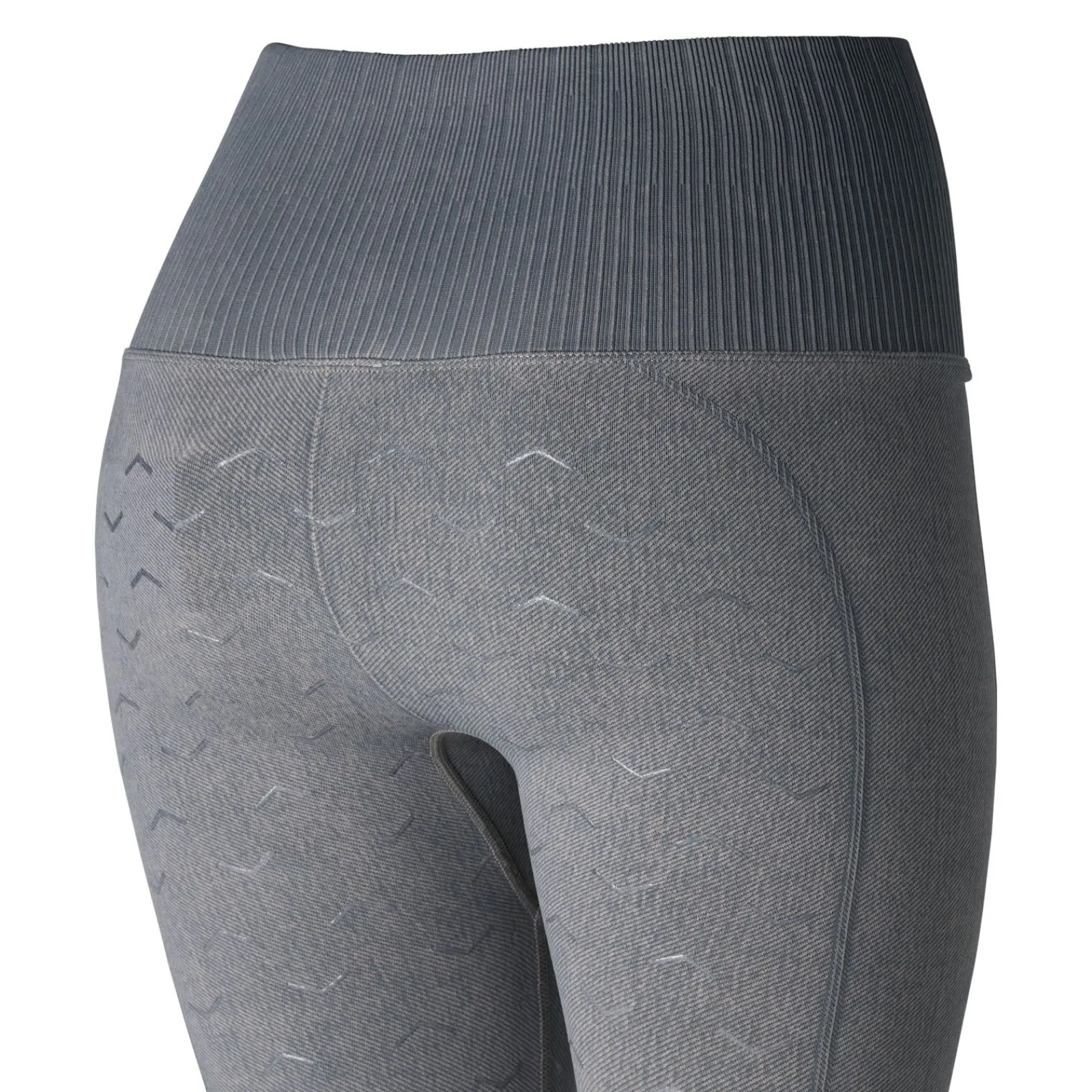 New Vanessa tights i denimutseende, sømløs, helforsterket med silikon, dame Ridetights