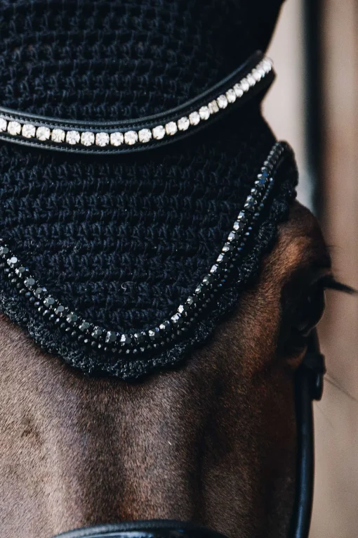 Online Horsewear lang ørehette med steiner og perler, lydtett Ørehetter|Ørehetter