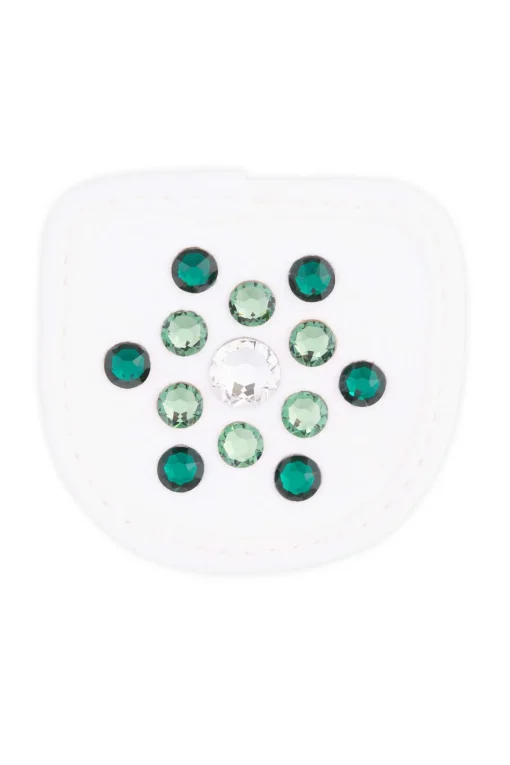 Hot Magic Tack Glossy Green by Nina Kaupp dekorasjon til ridehansker Helårshansker