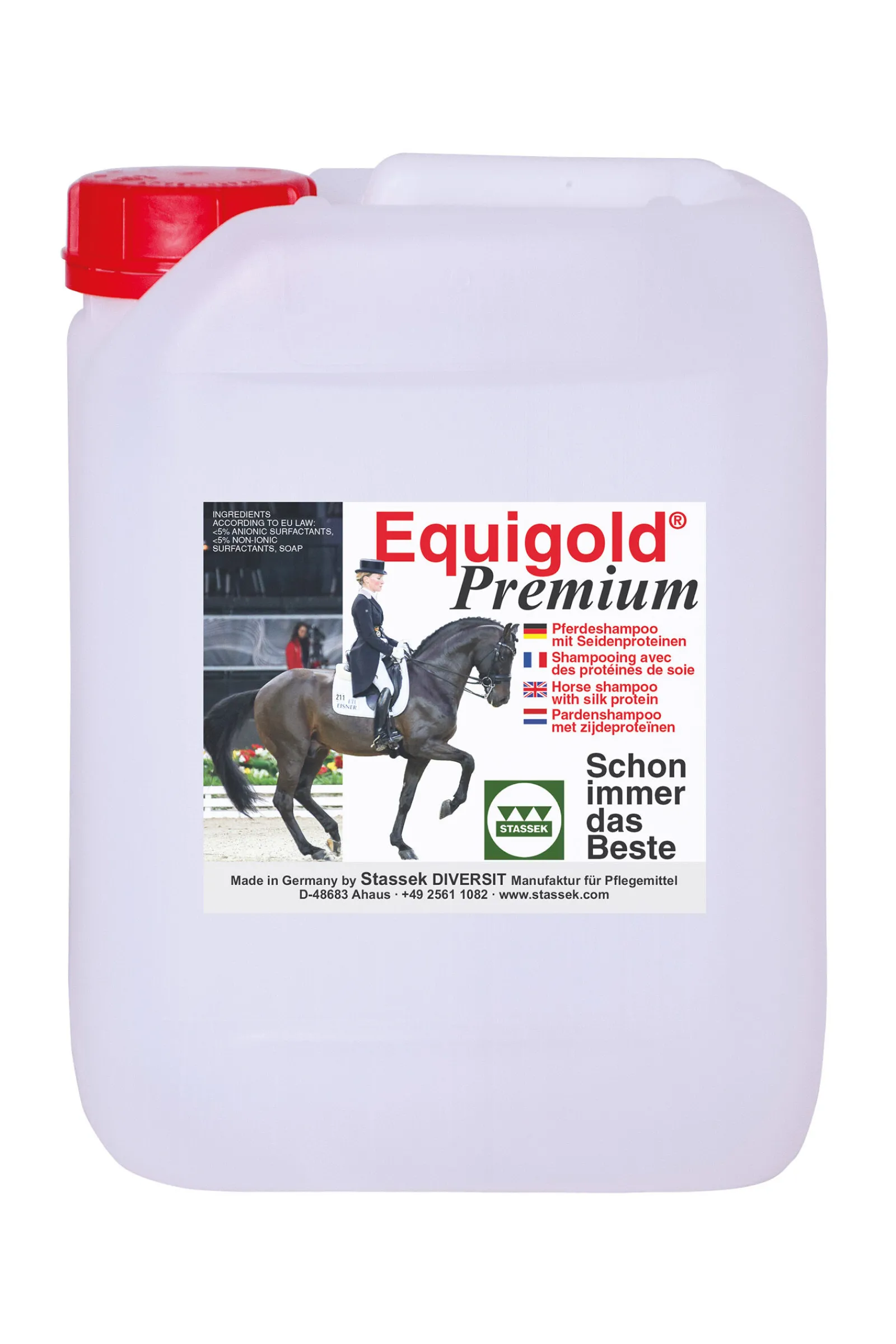 Discount Equigold Premium Hestesjampo, 5 liters Stell Pels, Hud Og Man