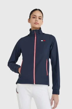 Outlet Tommy Hilfiger Equestrians Unicolor regnajakke, dame Regntøy|Jakker Og Frakker