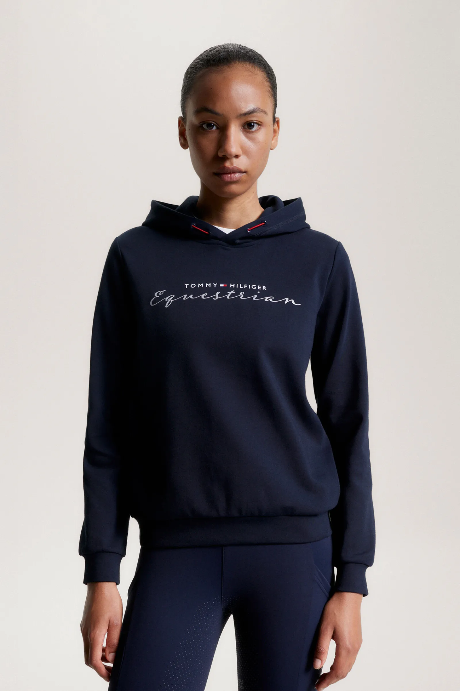 Tommy Hilfiger Equestrian Metallic Logo Grafisk hettegenser for kvinner Gensere & Fleece