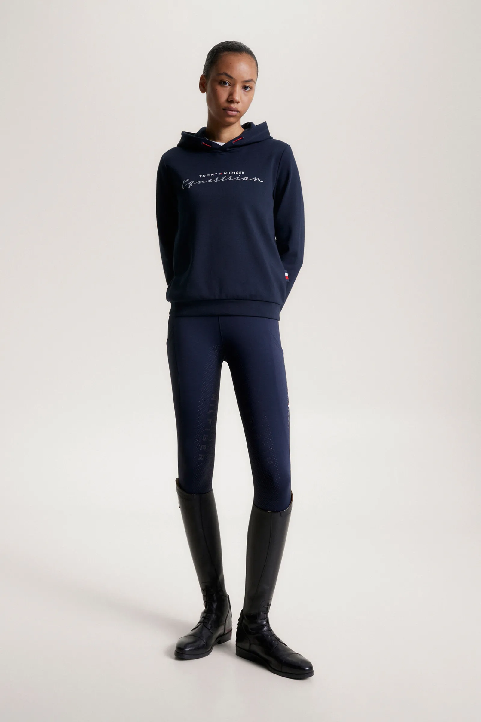 Tommy Hilfiger Equestrian Metallic Logo Grafisk hettegenser for kvinner Gensere & Fleece