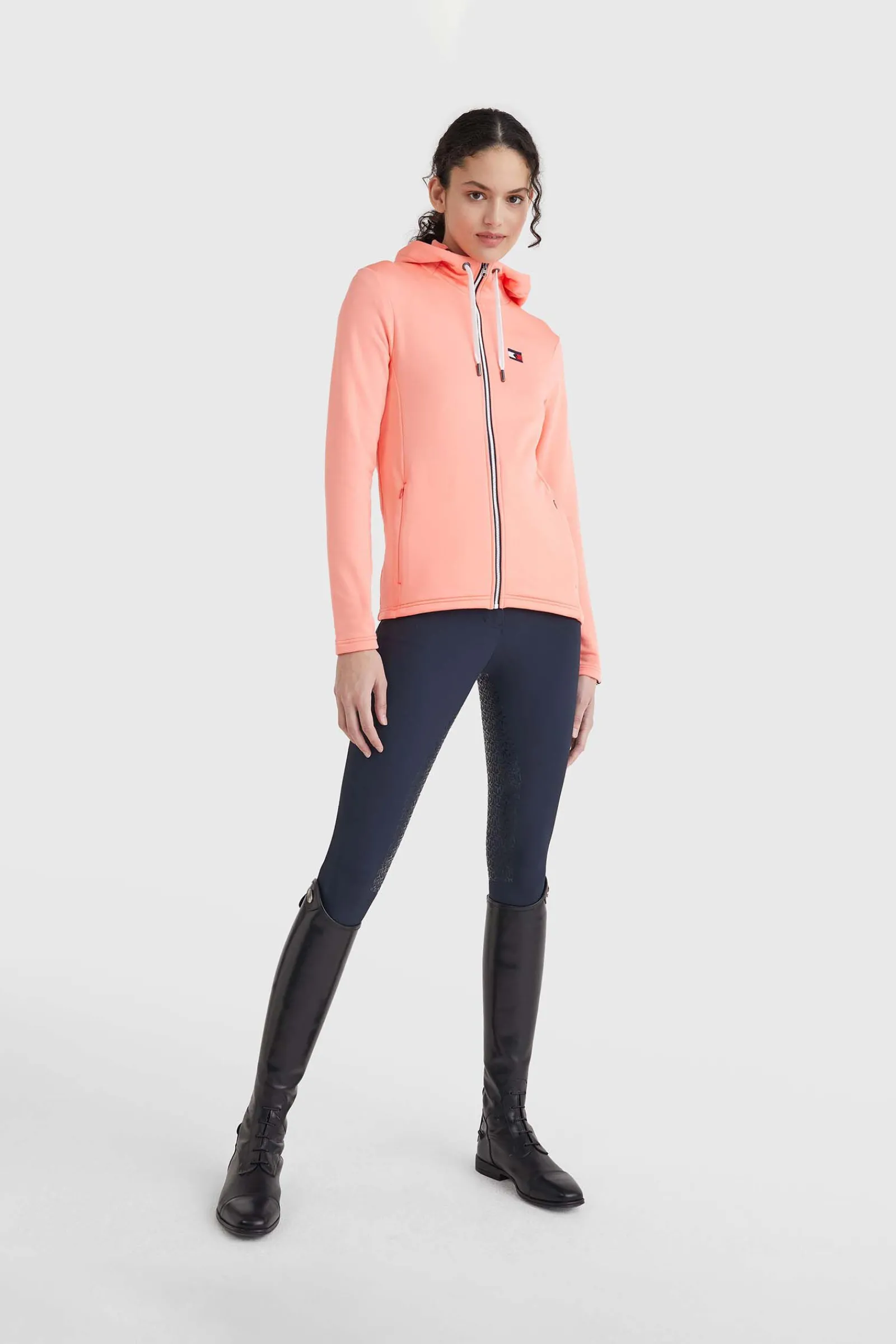 Hot Tommy Hilfiger Equestrian Performance ensfarget treningsjakke Gensere & Fleece|Jakker Og Frakker