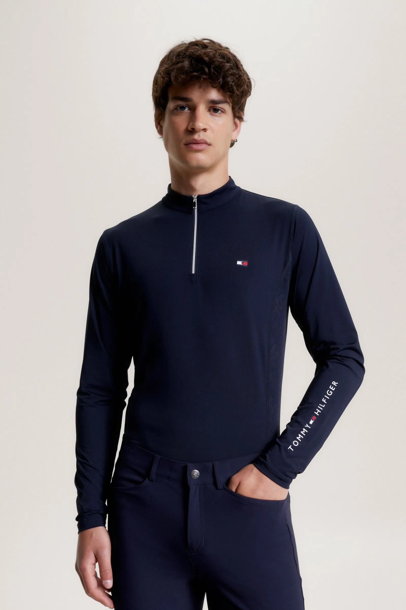 Clearance Tommy Hilfiger Equestrian Wellington Langarmet 1/4 Glidelås Treningstopp Rideskjorter