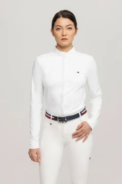 Clearance Tommy Hilfiger Equestrian Charlotte dames stevneskjorte med knapper Stevne|Skjorter Og Topper