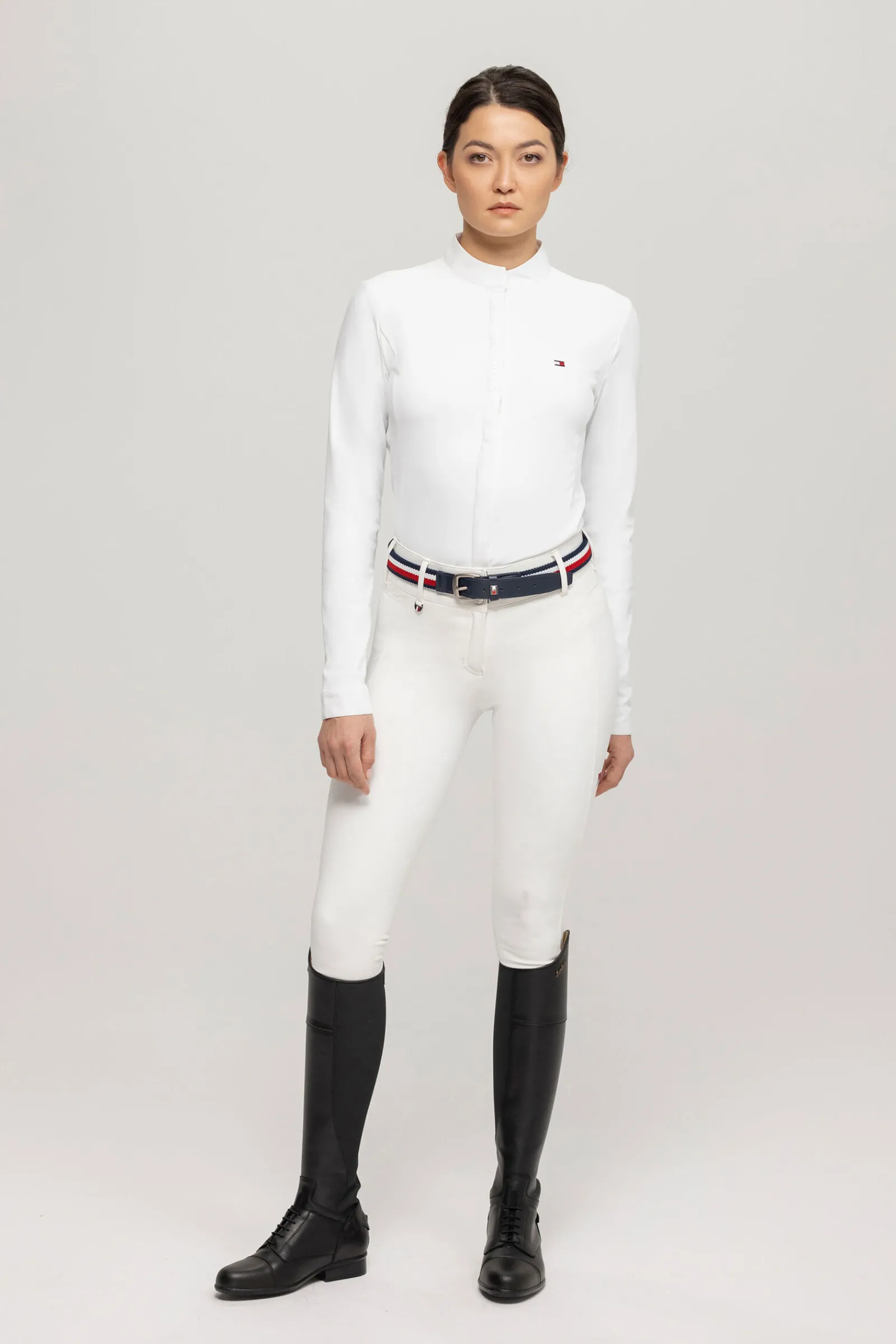 Clearance Tommy Hilfiger Equestrian Charlotte dames stevneskjorte med knapper Stevne|Skjorter Og Topper