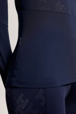 Best Tommy Hilfiger Equestrian Cologne Reflekterende langarmet 1/4 glidelås treningsgenser Skjorter Og Topper